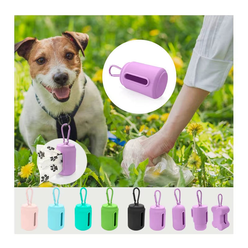 Wholesale Custom Pet Silicone Poop Dispenser, Dog Poop Picker, Animal Outing Garbage Bag Dispenser Pet Poop Storage Box