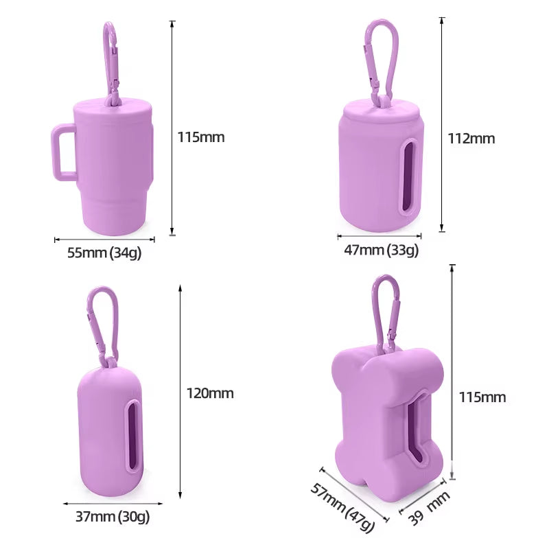 Wholesale Custom Pet Silicone Poop Dispenser, Dog Poop Picker, Animal Outing Garbage Bag Dispenser Pet Poop Storage Box