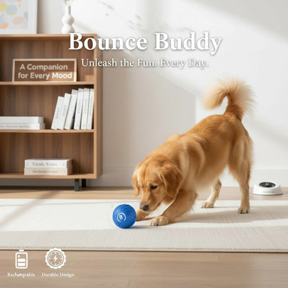 Bounce Buddy 2.0 -Automatic Rolling Ball Toy – Rechargeable, Bite-Resistant